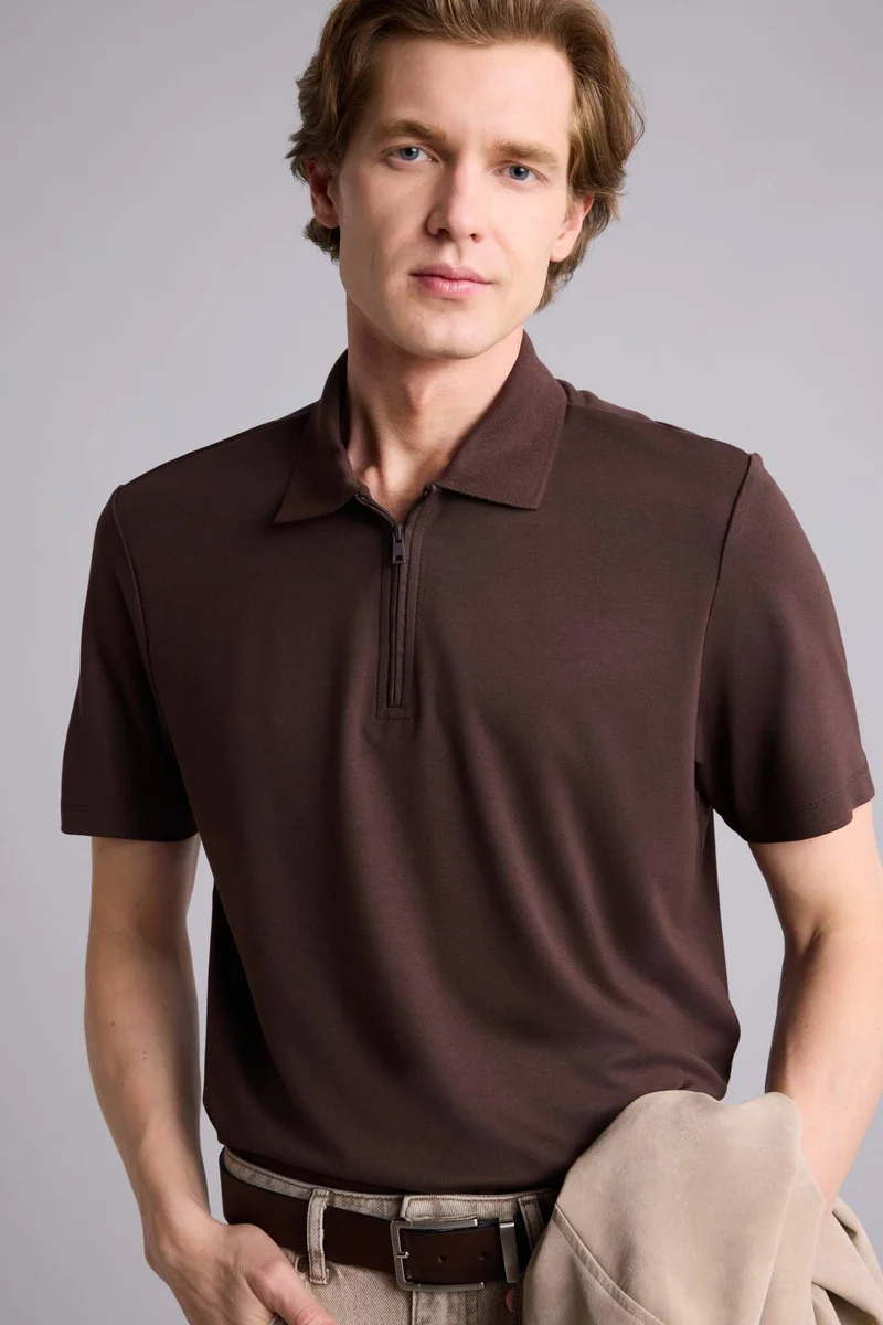 ديفاكتو Regular Fit Polo Collar Short Sleeve Polo T-Shirt