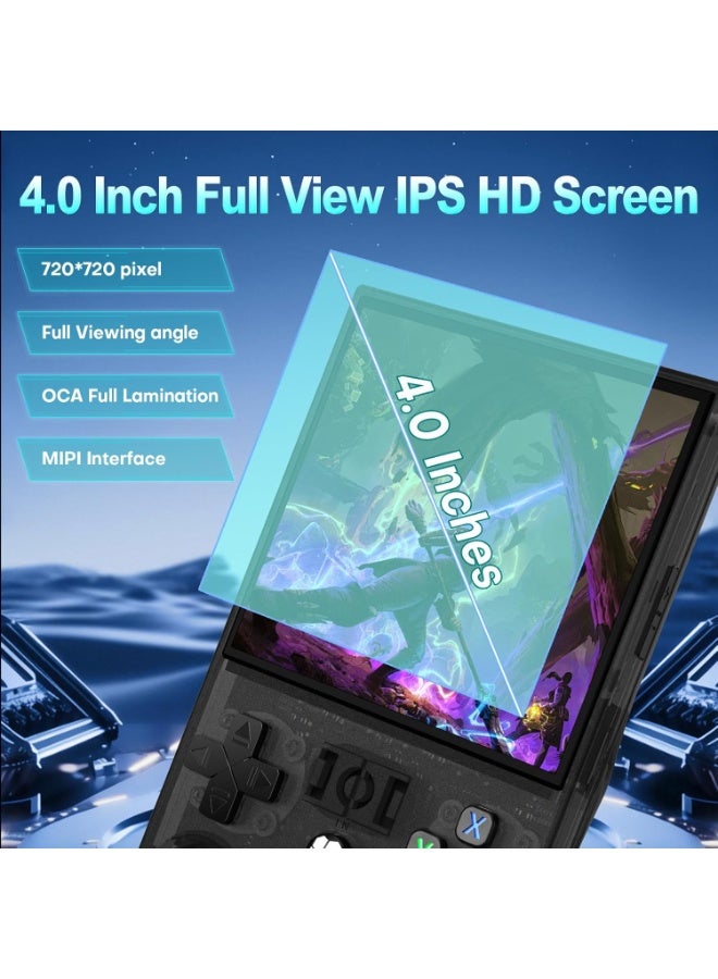 JAJEEK R36MAX Retro Handheld Game Console 4.0 Inch IPS Screen, Portable Gaming System with 64GB TF Card, Built-In Emulator Platform, 4000mAh Battery, Black - Image 2