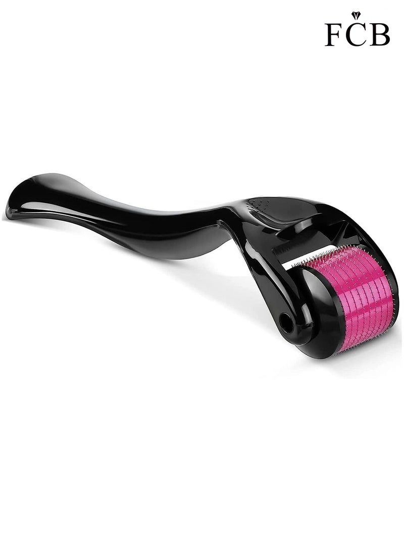 FCB Derma Micro-Needle Roller for Hair Regrowth and Beard Growth 0.5mm Black/Pink - Image 1