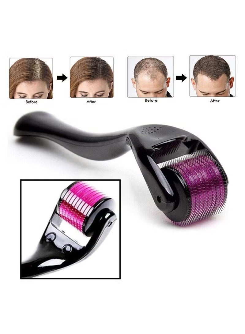 FCB Derma Micro-Needle Roller for Hair Regrowth and Beard Growth 0.5mm Black/Pink - Image 2