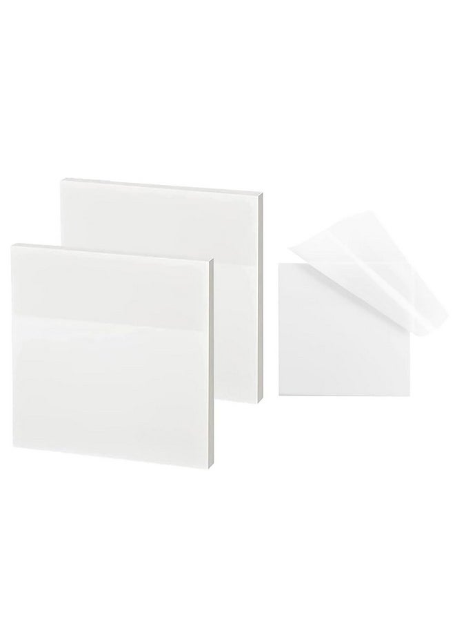 GLUN GLUN® 100 Sheets Transparent Sticky Note, Self-Sticky Note Pads, Clear Notes 7.5x7.5cm, Transparent Self-Adhesive Sticky Note, Perfect for Students & Other Field  - Image 1