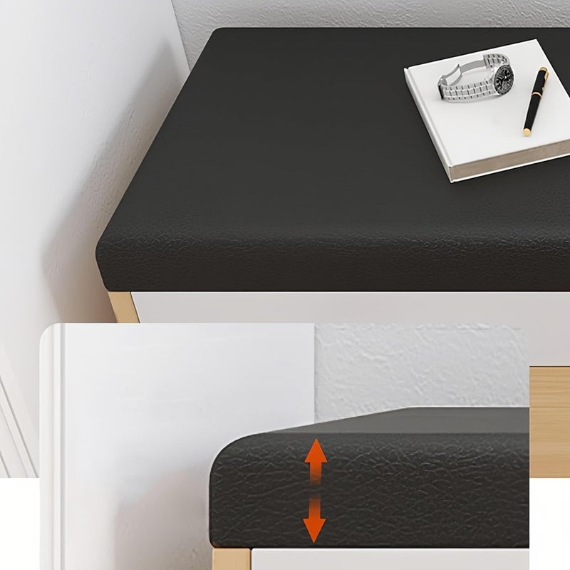 Shoe Storage Bench with Hidden Shoe Rack, Leather Entryway Shoe Bench Seat Shoe Organizer Shoe Cabinet, Modern Entry Decorative Furniture-C-Brown 60 x 30 x 50 cm (B-Black) - Image 4