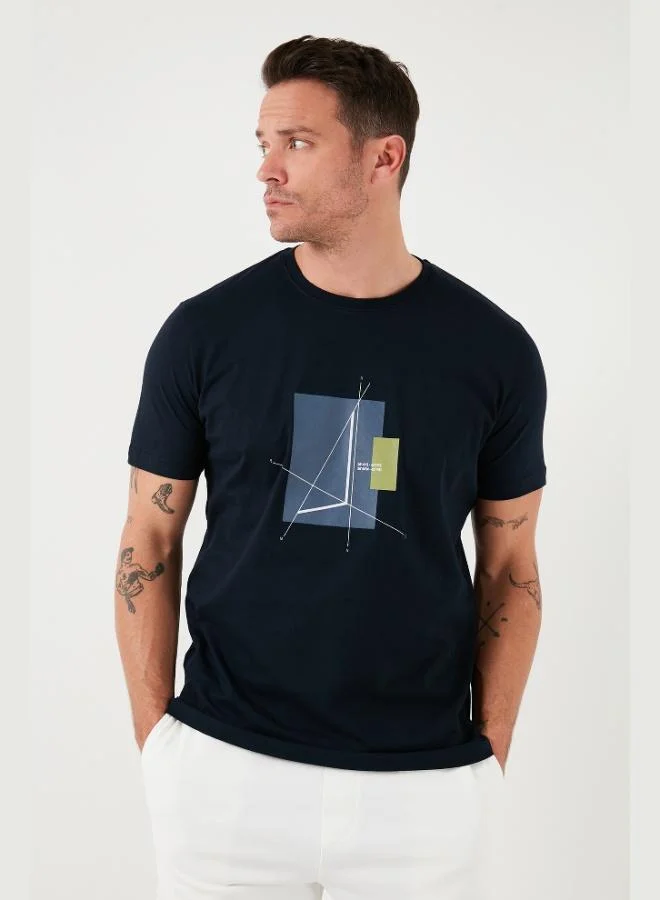 Buratti Printed Cotton Crew Neck Slim Fit T Shirt Men's T SHIRT 646R8040