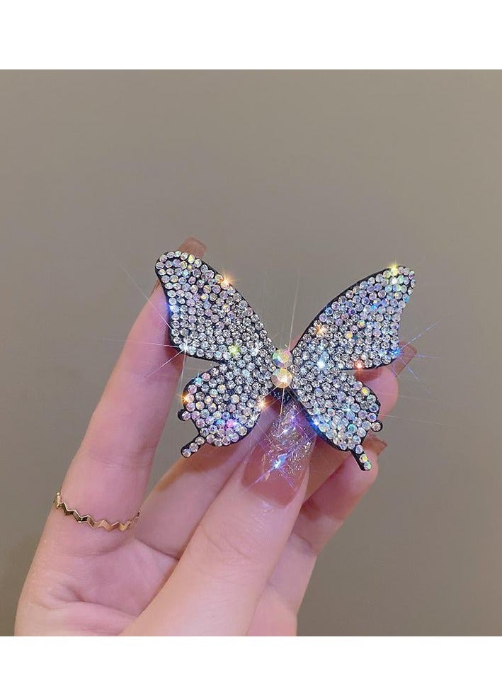 2 قطعة مصغرة حجر الراين الماس فراشة كليب - Image 4