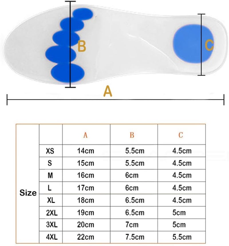 comfrt Child Silicone Arch Support Insole - Comfort Shock Absorption Slow Pressure Correction Shoe Pad, Kid Full Length Sport Shoe Cushion, for Baby Teen Prevention of Flat Feet, Foot Orthopedic Insole (L) - Image 3