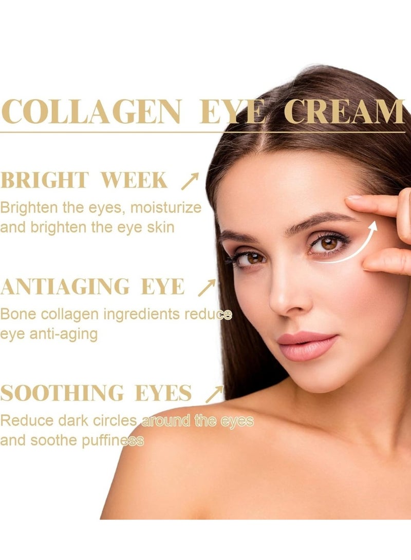 Hoygi Collagen Eye Cream Eye Bags Treatment for Women Firming Eye Treatment Anti Aging Eye Cream for Puffiness and Bags Under Eyes Under Eye cream for Dark Circles Moisturizing Eye Serum  - Image 2