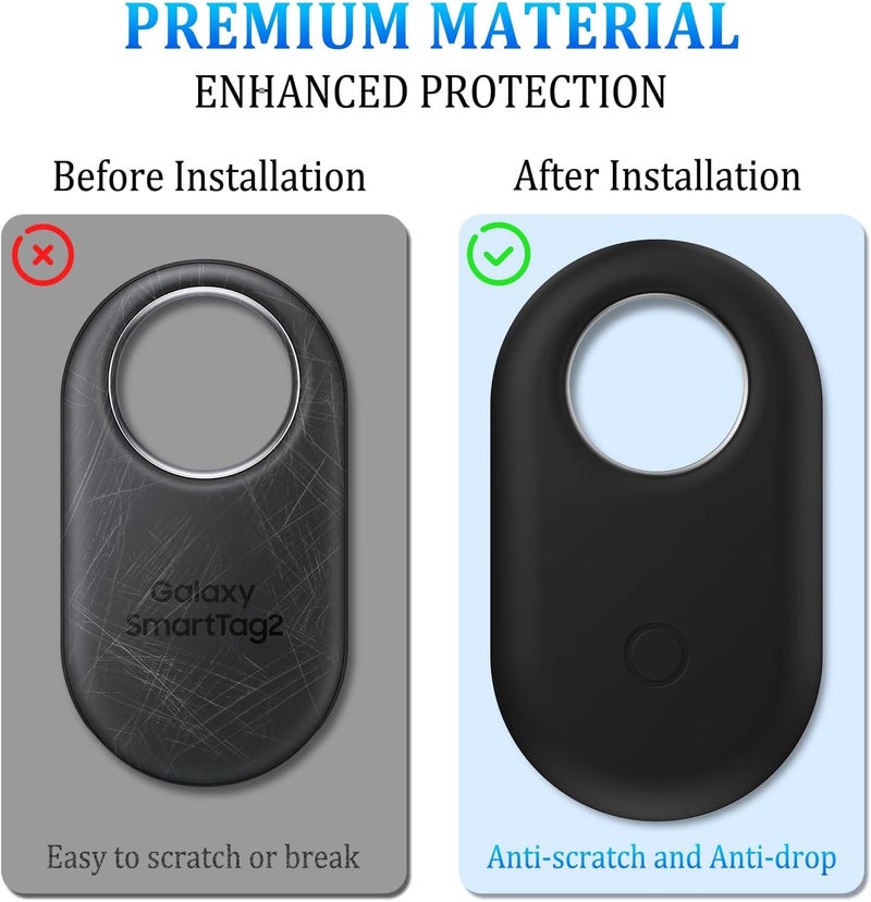 Cover For Samsung Galaxy Smarttag 2 2023 Tracker Locator Silicone Protective Case For Galaxy Smart Tag 2 Anti Lost Protector Cover Shell Black - Image 4