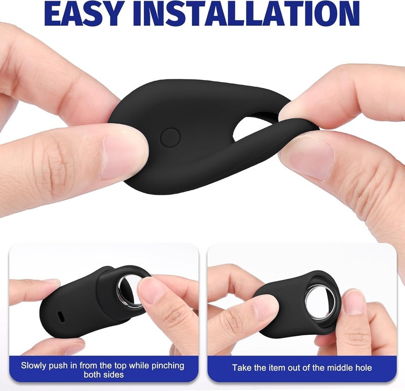 Cover For Samsung Galaxy Smarttag 2 2023 Tracker Locator Silicone Protective Case For Galaxy Smart Tag 2 Anti Lost Protector Cover Shell Black - Image 2