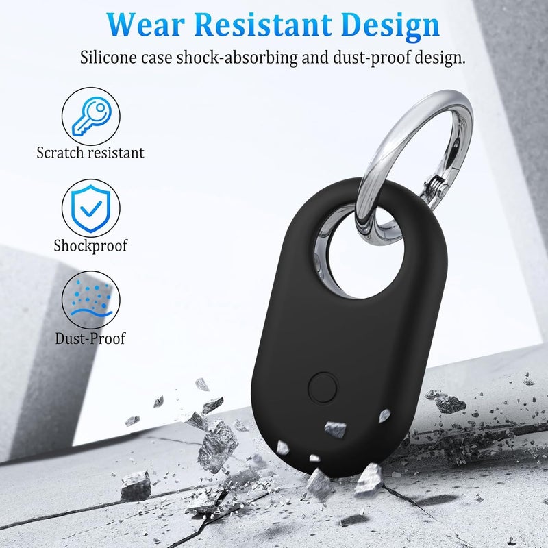 Cover For Samsung Galaxy Smarttag 2 2023 Tracker Locator Silicone Protective Case For Galaxy Smart Tag 2 Anti Lost Protector Cover Shell Black - Image 3