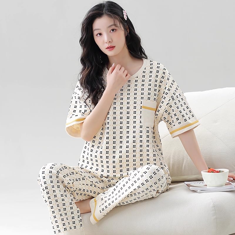 Celary Korean Style Women’s Night Suit|| Cute Printed Pajama Set with Half Sleeve Top & Pants|| Soft Cotton Loungewear - Image 5