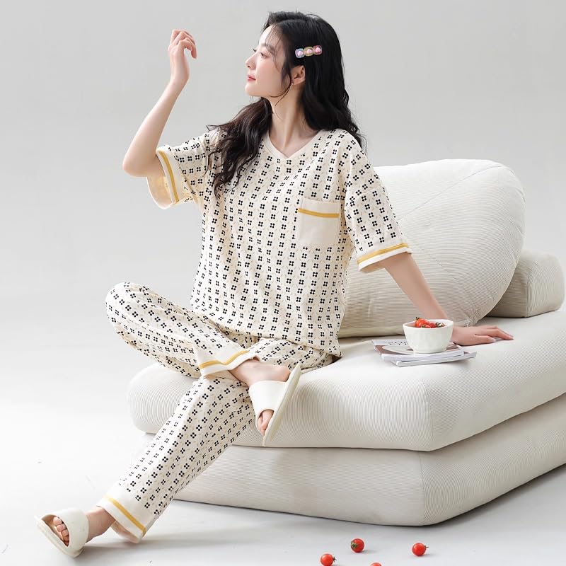 Celary Korean Style Women’s Night Suit|| Cute Printed Pajama Set with Half Sleeve Top & Pants|| Soft Cotton Loungewear - Image 4