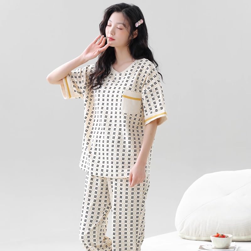 Celary Korean Style Women’s Night Suit|| Cute Printed Pajama Set with Half Sleeve Top & Pants|| Soft Cotton Loungewear - Image 2