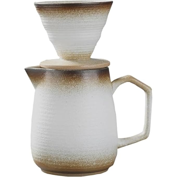 Exrp Pour Over Coffee Maker Set Vintage Ceramic Pour Over V60 Coffee Dripper Set16Oz480Ml Pour Over Coffee Dripper - Image 1