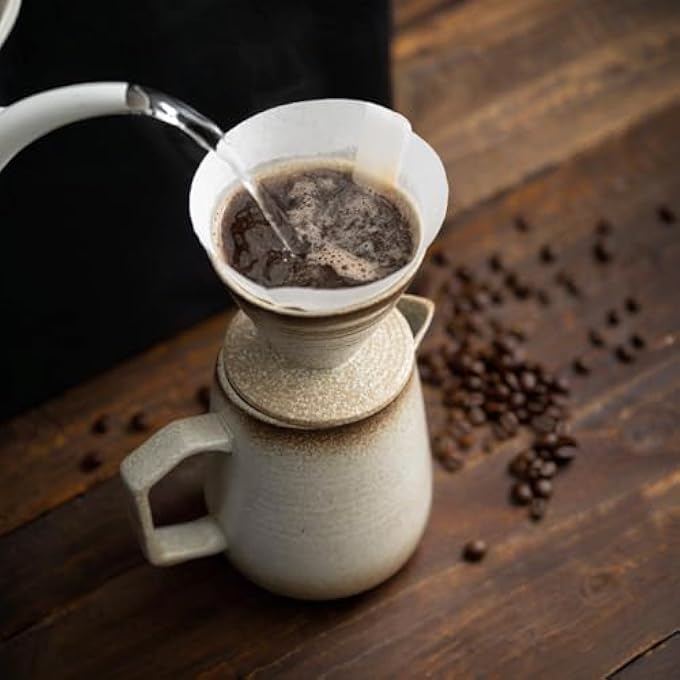 Exrp Pour Over Coffee Maker Set Vintage Ceramic Pour Over V60 Coffee Dripper Set16Oz480Ml Pour Over Coffee Dripper - Image 4
