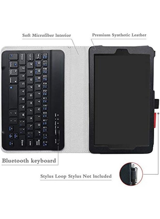 erorex - Alcatel Joy Tab Keyboard Case Slim Stand Pu Leather Cover With Romovable Wireless Keyboard For T Mobile Alcatel Joy Tab 2019 Alcatel 3T 8 Inch 2018 Tablet Black - Image 1