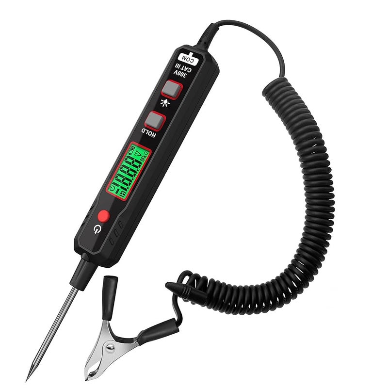 ELEPHANTBOAT® Car Digital Tester Vehicle Circuit Tester 0.8V-100V DC Voltage with LCD Backlight Display Digital Circuit Voltage Resistance Accurate Car - Image 1