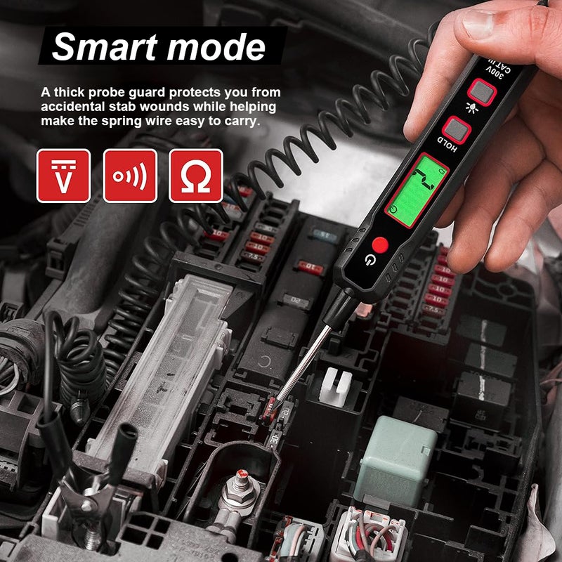 ELEPHANTBOAT® Car Digital Tester Vehicle Circuit Tester 0.8V-100V DC Voltage with LCD Backlight Display Digital Circuit Voltage Resistance Accurate Car - Image 4