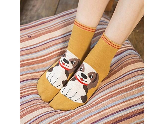 Missby Girl's Cute Cartoon Print Cotton Socks (Multicolor, Pack of 5 Pairs) - Image 5