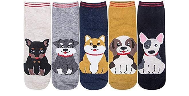 Missby Girl's Cute Cartoon Print Cotton Socks (Multicolor, Pack of 5 Pairs) - Image 1