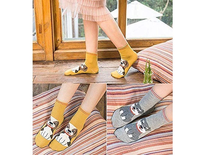 Missby Girl's Cute Cartoon Print Cotton Socks (Multicolor, Pack of 5 Pairs) - Image 2