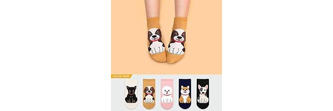 Missby Girl's Cute Cartoon Print Cotton Socks (Multicolor, Pack of 5 Pairs) - Image 3