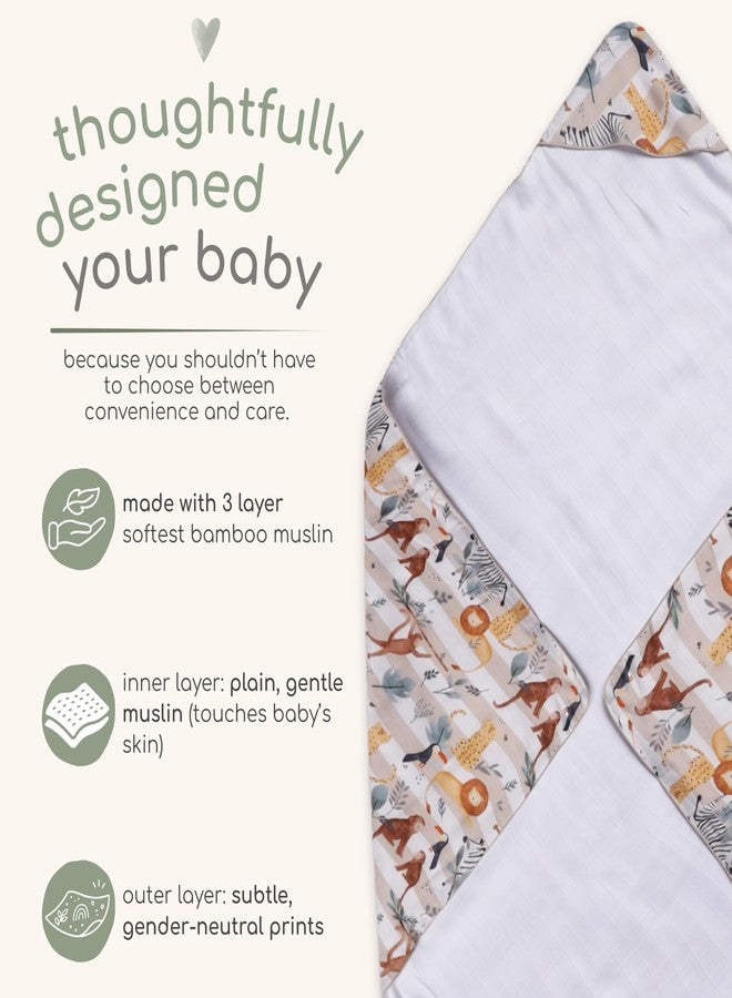 Cocoon Care Bamboo Muslin Cotton Premium 3-in-1 Baby Towel Wrap | Swaddle Wrap & Nursing Cover |3-Layer Ultra-Soft & Breathable Muslin | 35 x 35 Inch |Forest - Image 4