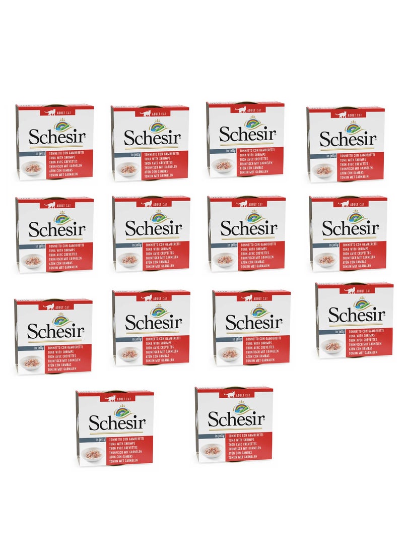 Schesir 14PC  Cat Wet Food-Tuna With Shrimps 85g - Image 1