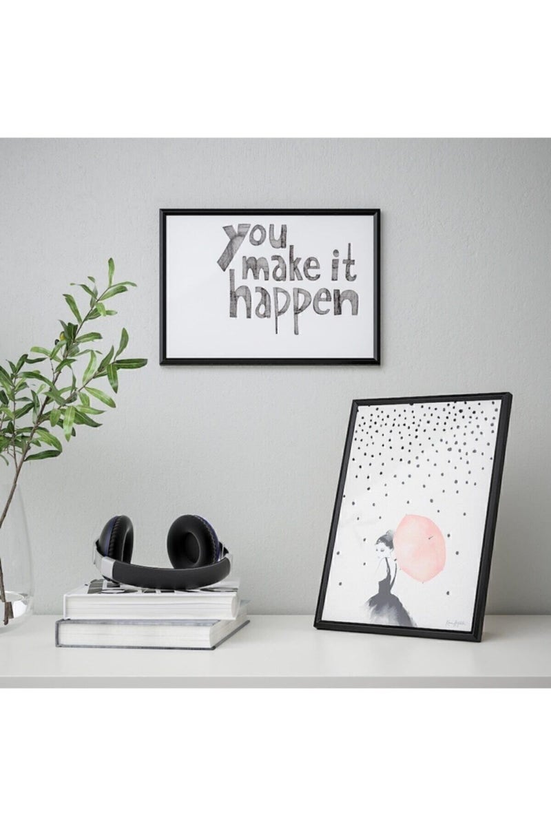 Black A4 Photo Frame Plastic - 21x30 cm - Image 2