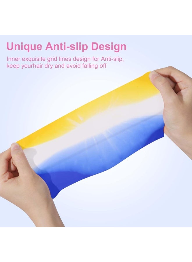 رونق قبعة سباحة  للنساء والرجال مصنوعة من السيليكون، قبعة سباحة مرنة ومريحة، مناسبة للشعر الطويل والقصير، قبعة سباحة للأطفال واليافعين للجنسين.بمواد عالية الأداء وشكل هيدر و ديناميكي مقاس واحد يناسب الجميع للبالغين - متعدد الألوان-قبعه سباحه -مستلزمات البحر وحمام السباحه - Image 4