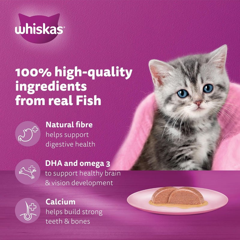 Whiskas Indoor outdoor use Kitten Tuna In Jelly Cat Food Pouch 80 g, Multicolour Multi option design - Image 3