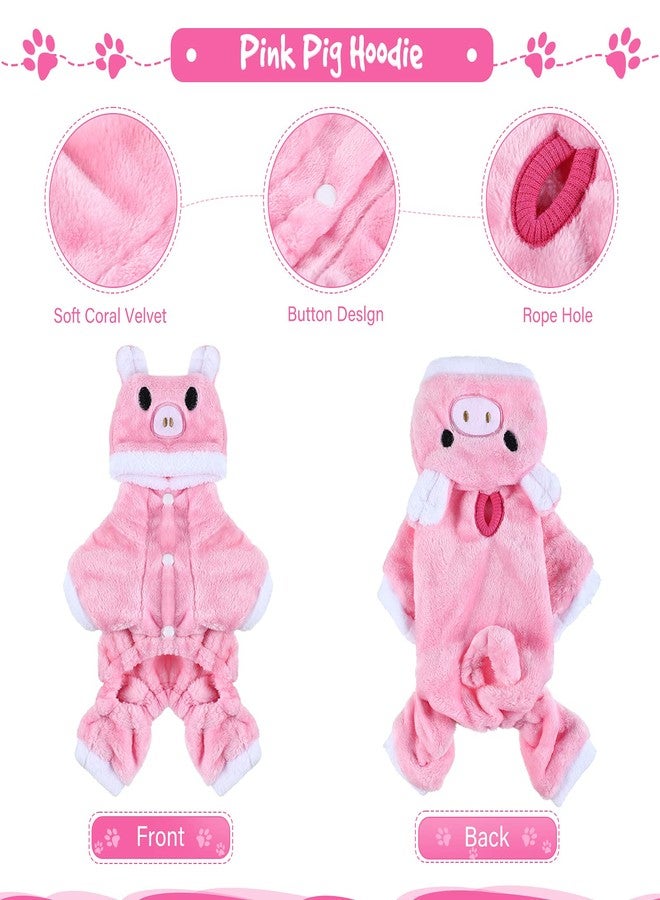 كويكاي زي تنكري لطيف للكلاب من قطعتين من كويكاي، ملابس للهالوين، ملابس للقطط، زي خنزير وردي، تصميم ديناصور، ملابس للجراء، هودي دافئ، ملابس تنكرية للجراء والقطط الصغيرة (صغير) - Image 3