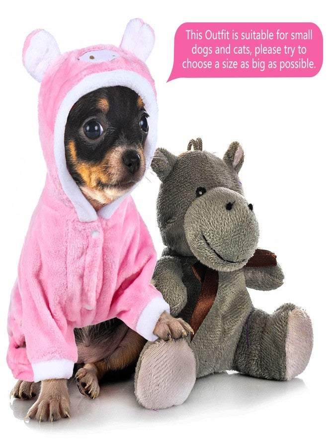 كويكاي زي تنكري لطيف للكلاب من قطعتين من كويكاي، ملابس للهالوين، ملابس للقطط، زي خنزير وردي، تصميم ديناصور، ملابس للجراء، هودي دافئ، ملابس تنكرية للجراء والقطط الصغيرة (صغير) - Image 2