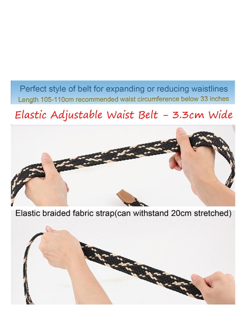 Excefore Braided Belt, Mens Elastic Stretch Belt, Women Vintage Belts, Fabric Woven Girl Jeans Dress Casual Belt, Rugged Flex Nylon Cord Braided Belt  No Hole Design - Image 2