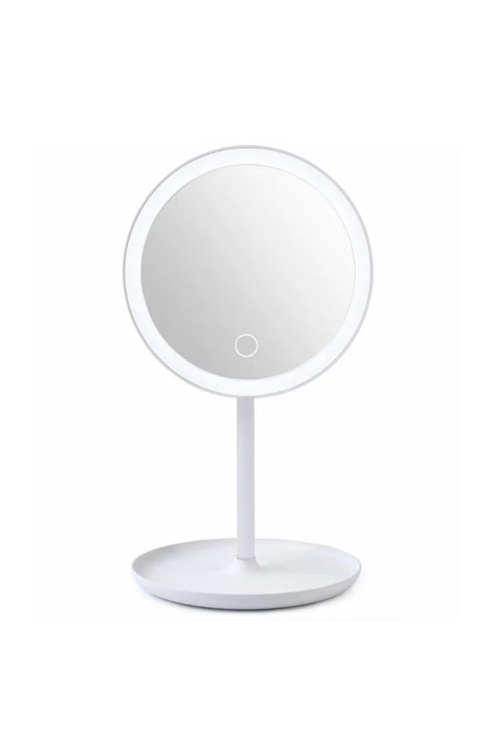 Smart LED Makeup Mirror with Touch-Control, USB Rechargeable, 3 Color Lights Adjustable - Image 1