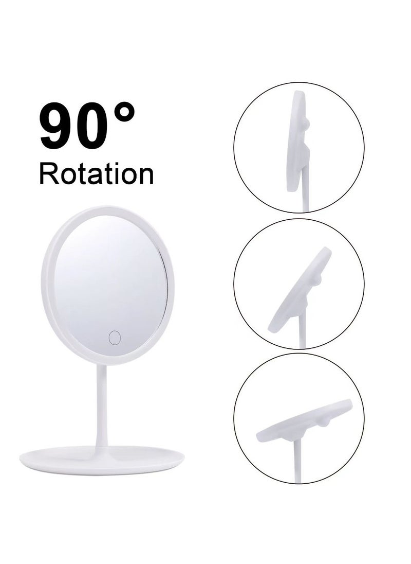 Generic - Smart LED Makeup Mirror with Touch-Control, USB Rechargeable, 3 Color Lights Adjustable - Image 1