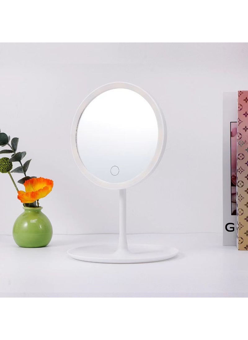 Generic - Smart LED Makeup Mirror with Touch-Control, USB Rechargeable, 3 Color Lights Adjustable - Image 1