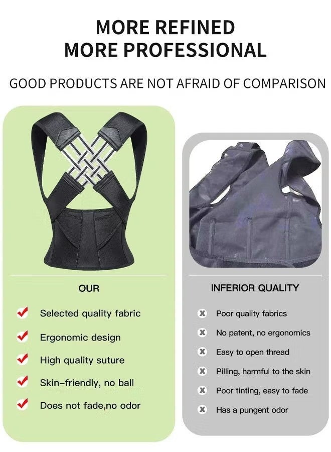 HAVEN Back Brace and Posture Corrector for Women and Men Back Straightener Posture Corrector Scoliosis and Hunchback Correction Back Pain Spine Corrector Support Adjustable Posture Trainer（Size:L) - Image 4