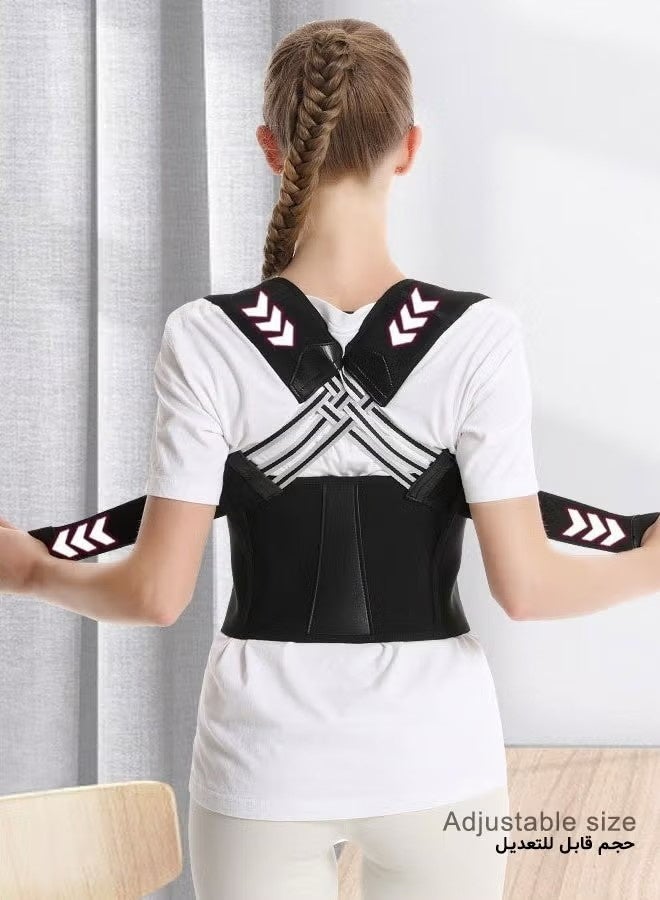 HAVEN Back Brace and Posture Corrector for Women and Men Back Straightener Posture Corrector Scoliosis and Hunchback Correction Back Pain Spine Corrector Support Adjustable Posture Trainer（Size:L) - Image 3