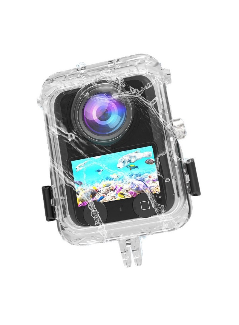 جراب مقاوم للماء مناسب لـ DJI OMSO360 بزاوية ‎360°‎ لتصوير بدون فواصل، غطاء حماية بعدسة شفافة مضادة للضباب ومقاومة للخدش، هيكل PC متين، غلاف غوص حتى عمق 40 مترًا - Image 1