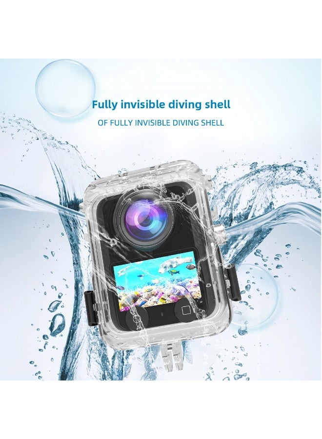 جراب مقاوم للماء مناسب لـ DJI OMSO360 بزاوية ‎360°‎ لتصوير بدون فواصل، غطاء حماية بعدسة شفافة مضادة للضباب ومقاومة للخدش، هيكل PC متين، غلاف غوص حتى عمق 40 مترًا - Image 5