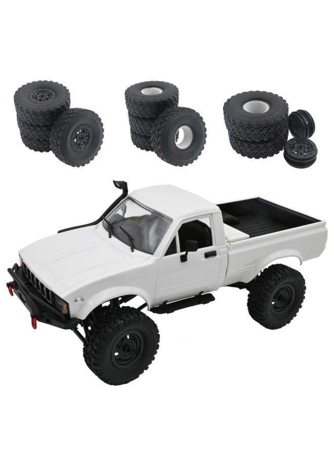 null - Naughty Dragon C54 Original Tire Four-wheel Drive Pickup Truck Off-road Vehicle Tire Upgrade Modification DIY PARTS Accessories-Color:WPL C54 Super Soft Tire Set 4 (including Sponge) With Wheel Hub - Image 1