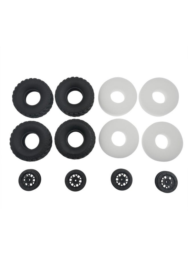 null - Naughty Dragon C54 Original Tire Four-wheel Drive Pickup Truck Off-road Vehicle Tire Upgrade Modification DIY PARTS Accessories-Color:WPL C54 Super Soft Tire Set 4 (including Sponge) With Wheel Hub - Image 1
