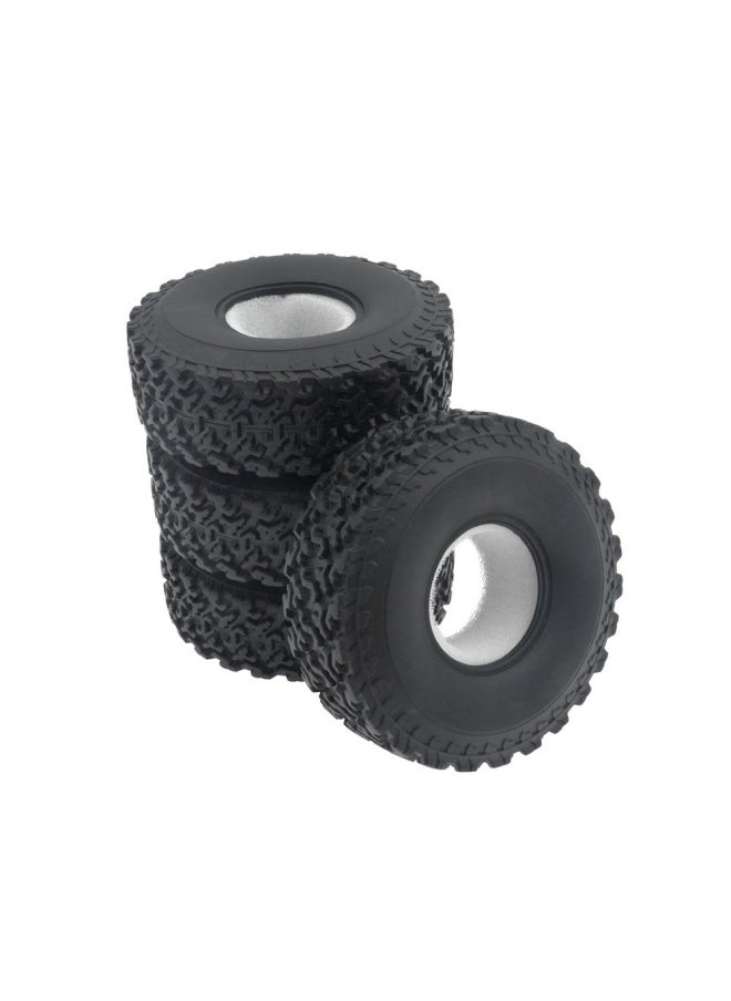 null - Naughty Dragon C54 Original Tire Four-wheel Drive Pickup Truck Off-road Vehicle Tire Upgrade Modification DIY PARTS Accessories-Color:WPL C54 Super Soft Tire Set 4 (including Sponge) With Wheel Hub - Image 1