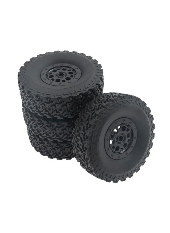 null - Naughty Dragon C54 Original Tire Four-wheel Drive Pickup Truck Off-road Vehicle Tire Upgrade Modification DIY PARTS Accessories-Color:WPL C54 Super Soft Tire Set 4 (including Sponge) With Wheel Hub - Image 1