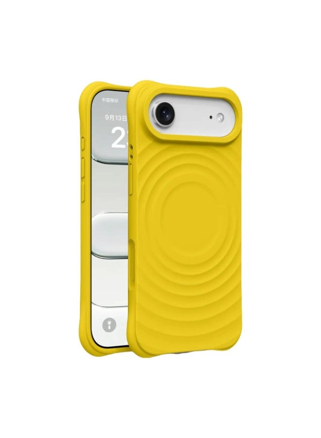 Liquid Silicone Magnetic 3D Ripple Phone Case for Apple iPhone 17 Air, Full Coverage, Shockproof - Image 1