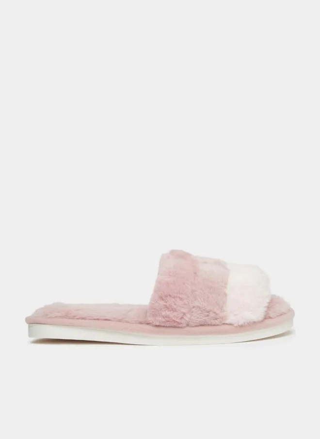 Take Two Plush Color Blocked Slipper