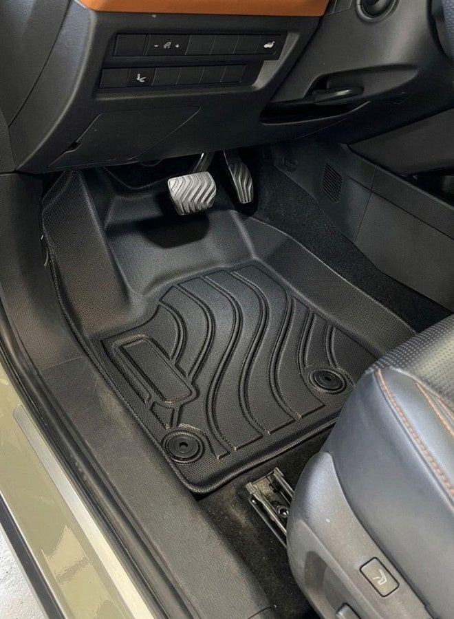Tpe Floor Mat for Mitsubishi Outlander, Heavy Duty Floor Mats for Outlander 2023+ Models, All-Weather Black Rubber Liners, 1st and 2nd Row (Set of 4pc for 7 seater) - Image 2