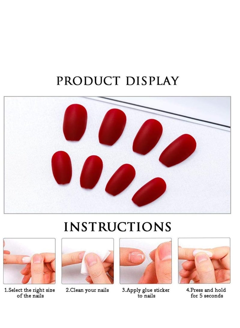 Generic Matt Fake Nail Short Full Cover - 24 Pcs - Image 2