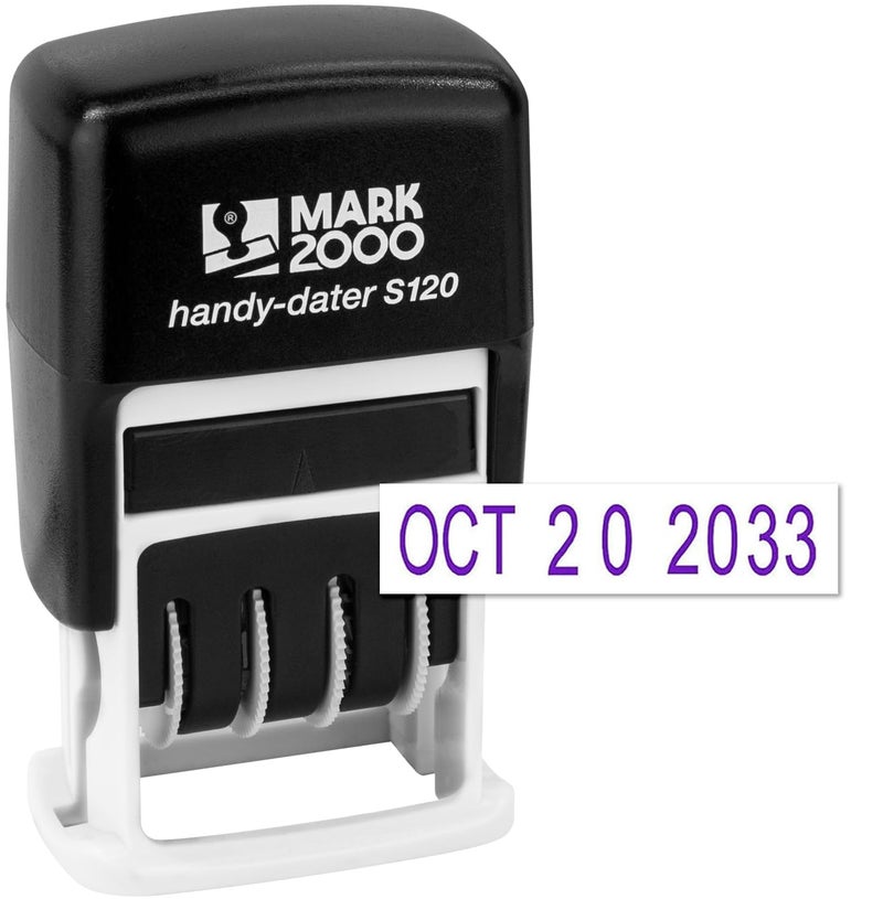 Mark 2000 - S120 Self-Inking Date Stamp - Purple Color - Image 1