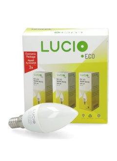 3-Piece 6W LED Bulb Warm White 37 x 101mm L-MI-0100-6W-3000K-P3